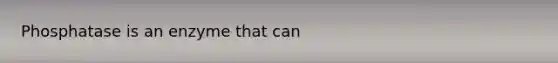 Phosphatase is an enzyme that can