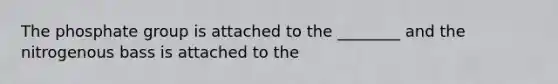 The phosphate group is attached to the ________ and the nitrogenous bass is attached to the