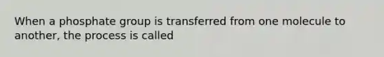 When a phosphate group is transferred from one molecule to another, the process is called