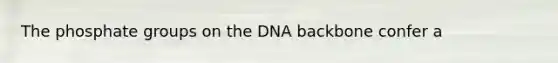 The phosphate groups on the DNA backbone confer a