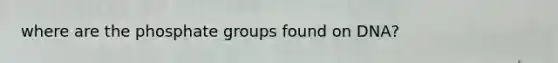 where are the phosphate groups found on DNA?