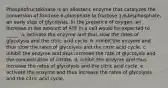 Phosphofructokinase is an allosteric enzyme that catalyzes the conversion of fructose 6-phosphate to fructose 1,6-bisphosphate, an early step of glycolysis. In the presence of oxygen, an increase in the amount of ATP in a cell would be expected to _____. a. activate the enzyme and thus slow the rates of glycolysis and the citric acid cycle. b. inhibit the enzyme and thus slow the rates of glycolysis and the citric acid cycle. c. inhibit the enzyme and thus increase the rate of glycolysis and the concentration of citrate. d. inhibit the enzyme and thus increase the rates of glycolysis and the citric acid cycle. e. activate the enzyme and thus increase the rates of glycolysis and the citric acid cycle.