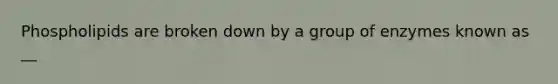 Phospholipids are broken down by a group of enzymes known as __