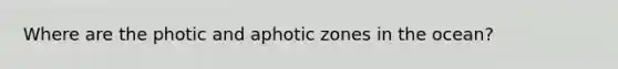 Where are the photic and aphotic zones in the ocean?