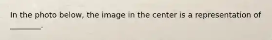 In the photo below, the image in the center is a representation of ________.