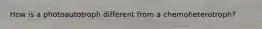 How is a photoautotroph different from a chemoheterotroph?
