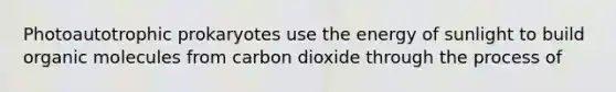 Photoautotrophic prokaryotes use the energy of sunlight to build organic molecules from carbon dioxide through the process of