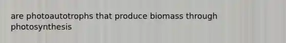 are photoautotrophs that produce biomass through photosynthesis