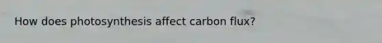 How does photosynthesis affect carbon flux?