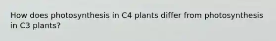 How does photosynthesis in C4 plants differ from photosynthesis in C3 plants?