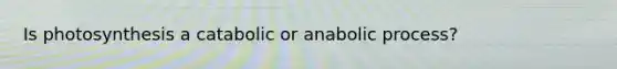 Is photosynthesis a catabolic or anabolic process?