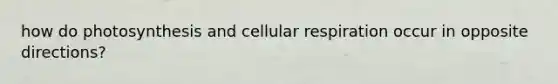 how do photosynthesis and cellular respiration occur in opposite directions?