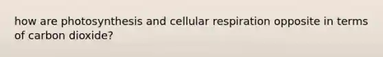 how are photosynthesis and cellular respiration opposite in terms of carbon dioxide?