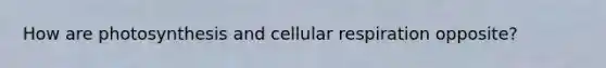 How are photosynthesis and cellular respiration opposite?