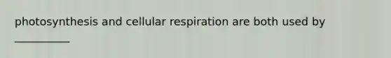 photosynthesis and cellular respiration are both used by __________