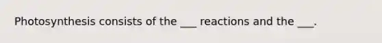 Photosynthesis consists of the ___ reactions and the ___.