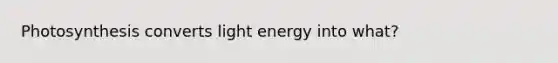 Photosynthesis converts light energy into what?