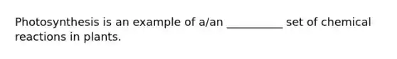 Photosynthesis is an example of a/an __________ set of chemical reactions in plants.