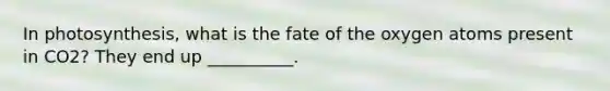 In photosynthesis, what is the fate of the oxygen atoms present in CO2? They end up __________.