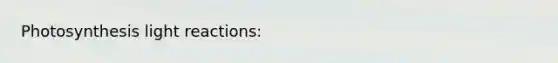 Photosynthesis light reactions: