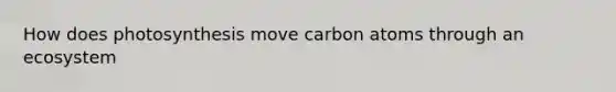 How does photosynthesis move carbon atoms through an ecosystem