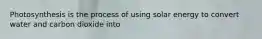 Photosynthesis is the process of using solar energy to convert water and carbon dioxide into