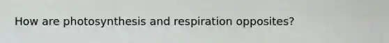 How are photosynthesis and respiration opposites?