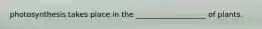 photosynthesis takes place in the ___________________ of plants.