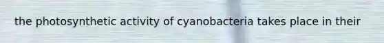 the photosynthetic activity of cyanobacteria takes place in their