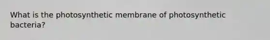 What is the photosynthetic membrane of photosynthetic bacteria?