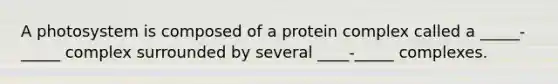 A photosystem is composed of a protein complex called a _____-_____ complex surrounded by several ____-_____ complexes.