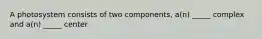 A photosystem consists of two components, a(n) _____ complex and a(n) _____ center