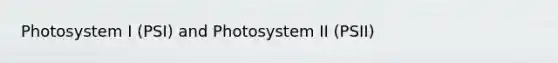 Photosystem I (PSI) and Photosystem II (PSII)