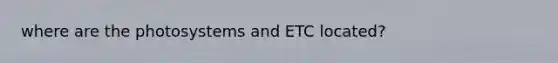 where are the photosystems and ETC located?