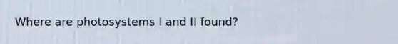 Where are photosystems I and II found?