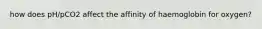 how does pH/pCO2 affect the affinity of haemoglobin for oxygen?
