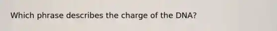 Which phrase describes the charge of the DNA?