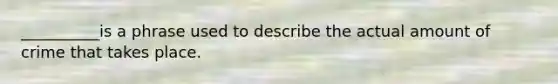 __________is a phrase used to describe the actual amount of crime that takes place.