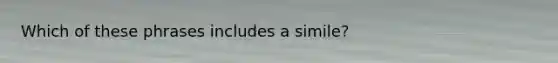 Which of these phrases includes a simile?