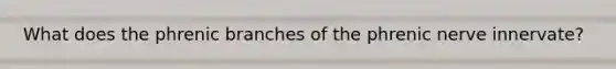 What does the phrenic branches of the phrenic nerve innervate?