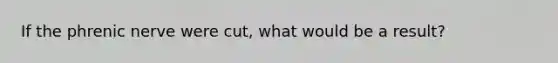 If the phrenic nerve were cut, what would be a result?