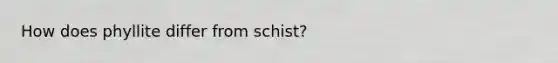 How does phyllite differ from schist?