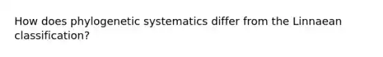 How does phylogenetic systematics differ from the Linnaean classification?