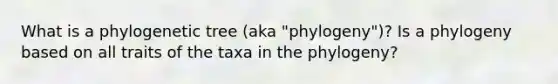 What is a phylogenetic tree (aka "phylogeny")? Is a phylogeny based on all traits of the taxa in the phylogeny?