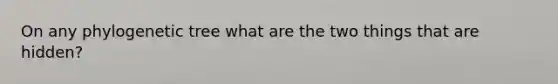 On any phylogenetic tree what are the two things that are hidden?