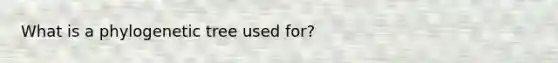What is a phylogenetic tree used for?