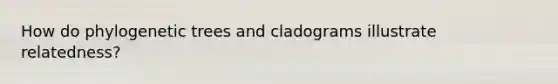 How do phylogenetic trees and cladograms illustrate relatedness?