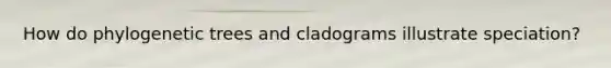 How do phylogenetic trees and cladograms illustrate speciation?