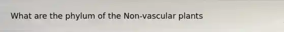 What are the phylum of the Non-<a href='https://www.questionai.com/knowledge/kbaUXKuBoK-vascular-plants' class='anchor-knowledge'>vascular plants</a>