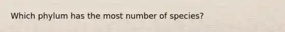 Which phylum has the most number of species?